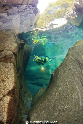 Diving in the Verzasca River by Michael Baukloh 